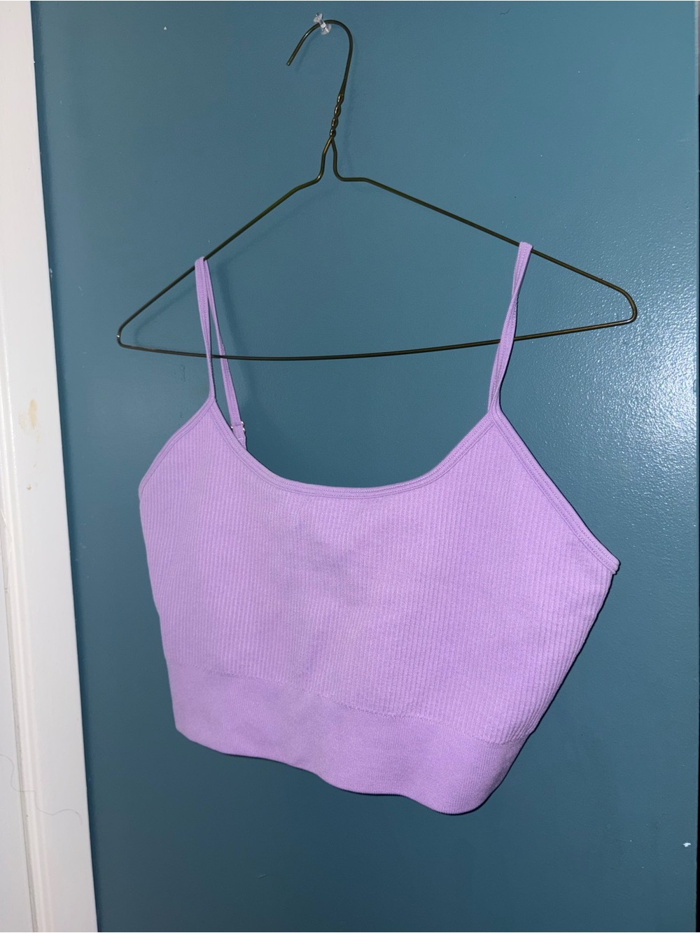 Lilac Ribbed Crop Cami Tank Top - Women